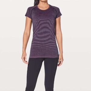 Lululemon Pink Paradise Black Swiftly Tech Crew Short Sleeve 6